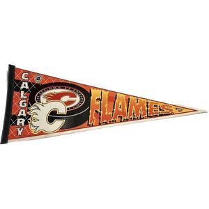 Vintage NHL Calgary Flames Felt Pennant by WinCraft Edition #1, Rare, Unique NHL